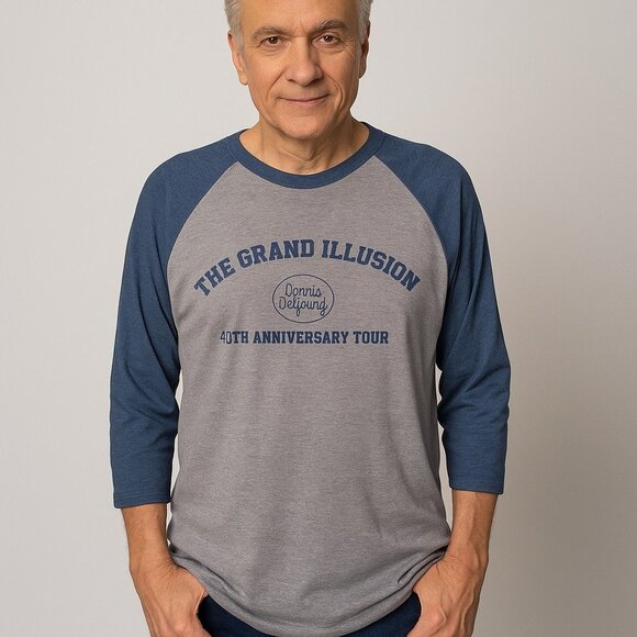 Dennis DeYoung “The Grand Illusion” 40th Anniversary Tour Raglan Long Sleeve T-S - Picture 5 of 5